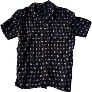 Button Shirt Black Short Sleeve Men’s Small